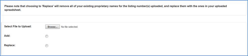 This displays the Add/Replace Non-Registered Importers Screen