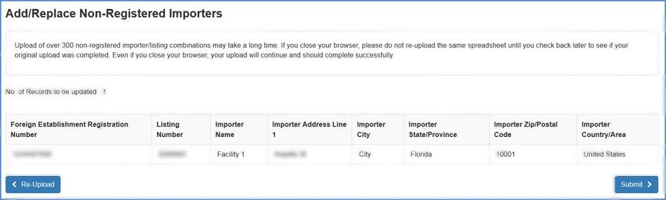 This displays the confirmation screen of the Add/Replace Non-Registered Screen
