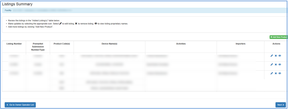 This displays the Review Listing Information screen