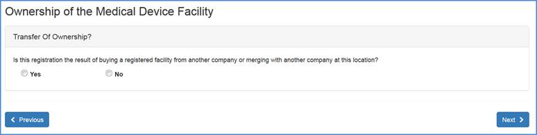 This displays the New Registration vs. Transfer of Ownership Query Screen